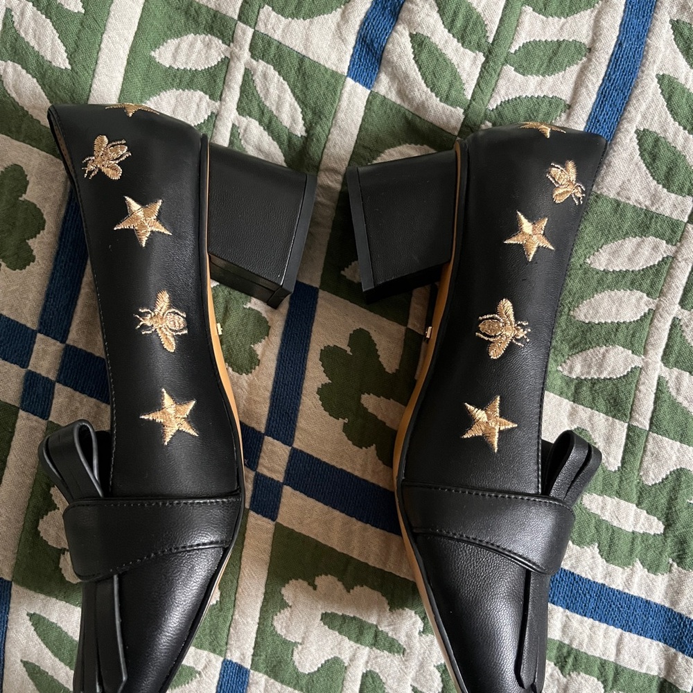 Gucci Italian Leather Heeled Loafers - Picture 2 of 7